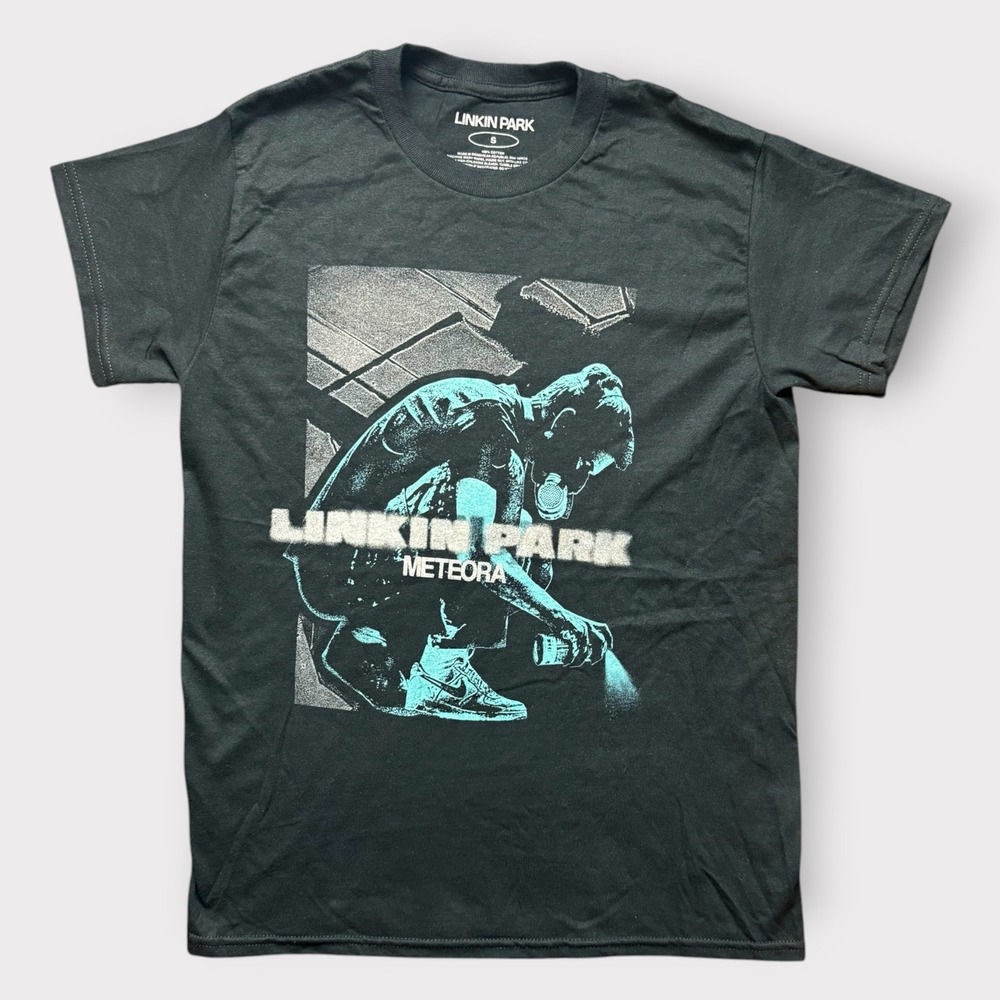 Linkin Park Meteora Graphic T-Shirt Black Teal Small Rock Band Tee 2020
